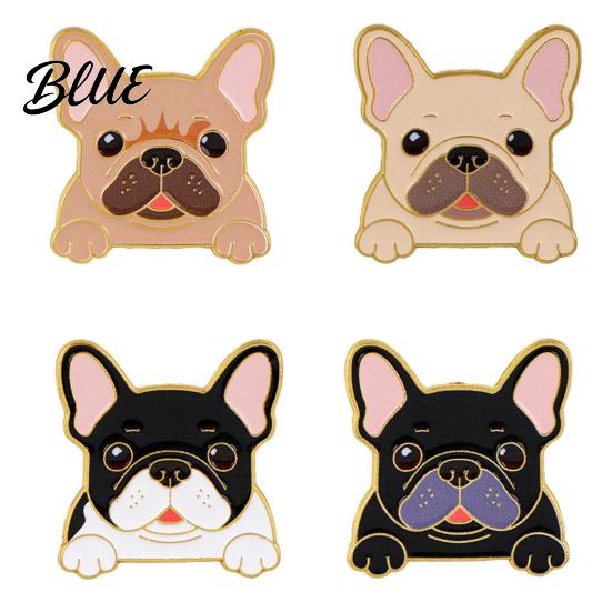 Easy Disassemble Brooch Pin Dog Head Design Enamel
