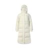 Fitness Logo Comfortable Warm Casual Long Hooded Down Jacket Women Outerwear Vanilla-White A11W441908FIV