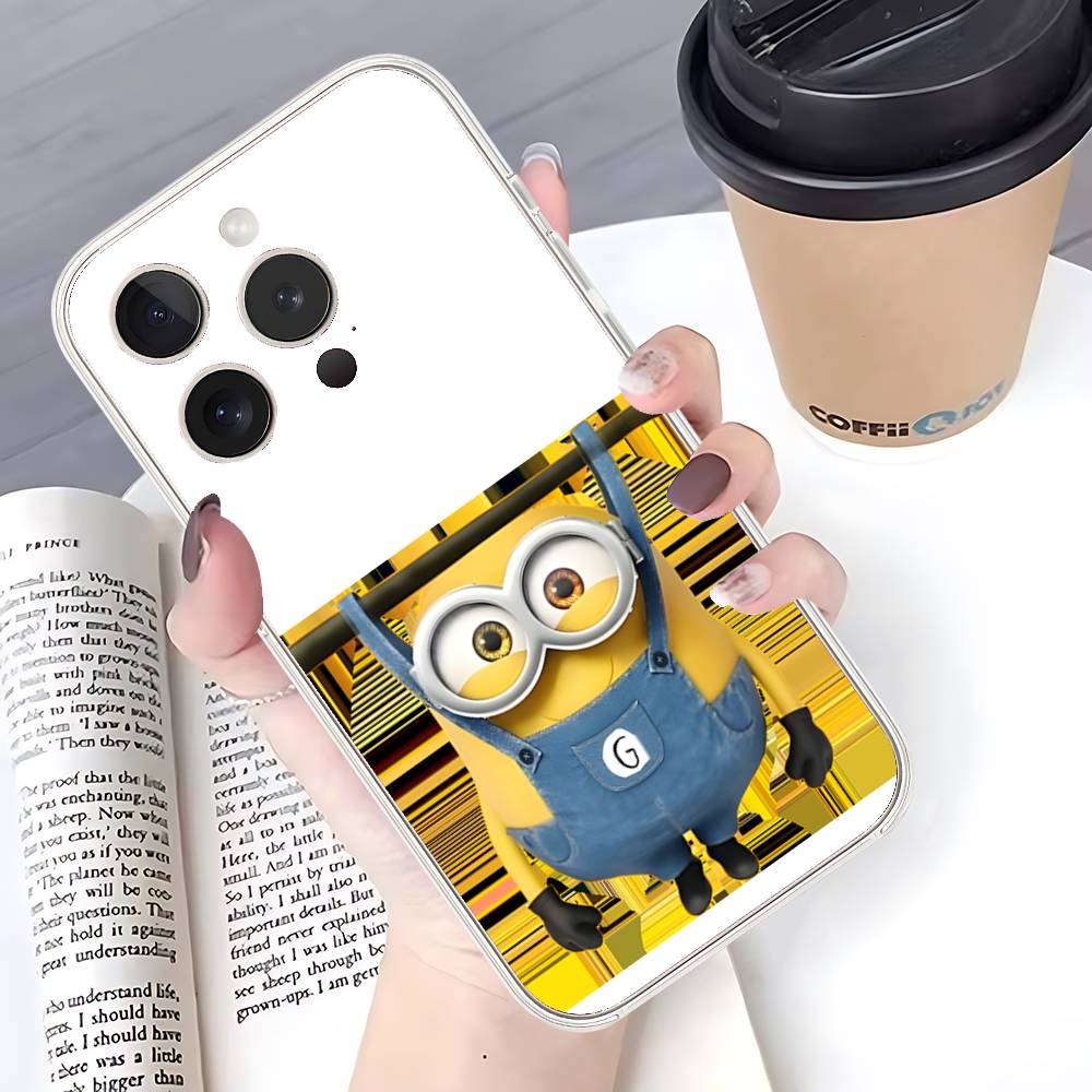 ЧЕХОЛ ДЛЯ ТЕЛЕФОНА MOVIE M-Minions Роскошный Мягкий Прозрачный Чехол Для IPhone 17 16 15 14 13 12 11 Pro Max Mini Защитный Чехол-Бампер