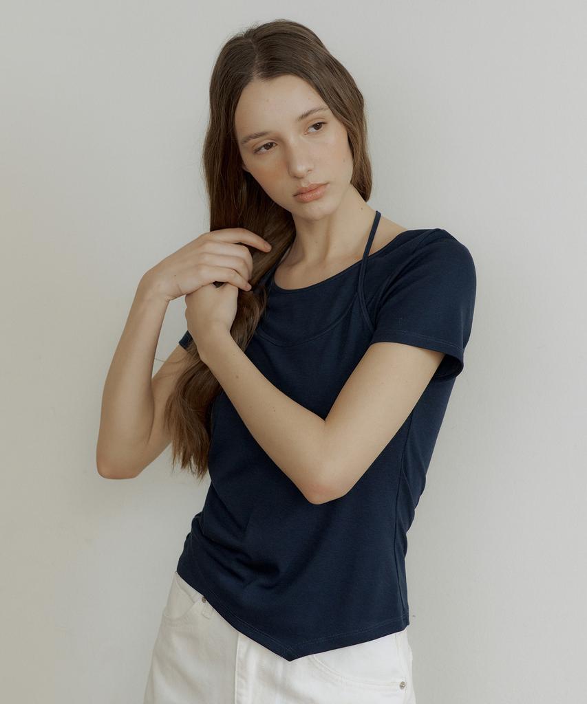 OCTETTE Halter Layered Jersey T-Shirts_3Color