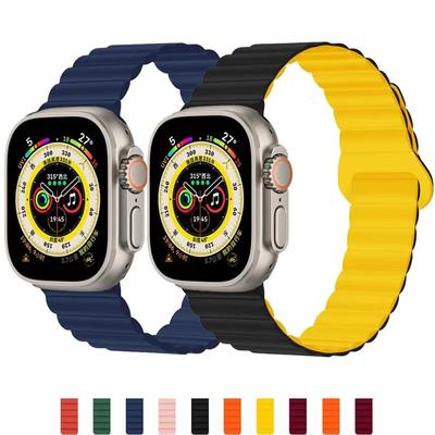 Ремешок с магнитной петлей для Apple Watch, ремешок 49 мм, 45 мм, 41 мм, 44 мм, 40 мм, 42 мм, 38 мм, силиконовый браслет-браслет для iWatch UItra 8 7 6 5 4 SE