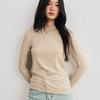 Tencel Wool Bottoming Shirt Women's Autumn and Winter New Mid-neck Crew Neck Top, Basic Style with Semi-turtleneck Inside
