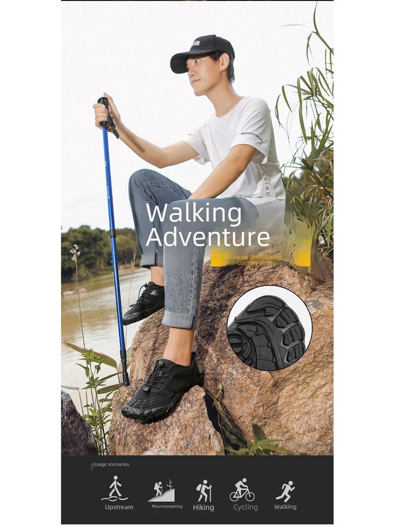 Мужские дышащие походные ботинки с пятью пальцами: Утолщенные ботинки для скалолазания и преодоления ручьев по бездорожью для приключений на открытом воздухе за пределами границ.