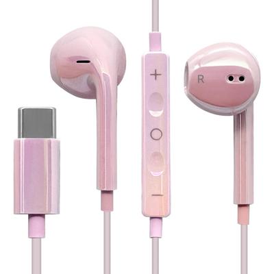 Rasta Banana iLBe Проводные стереонаушники Type-C с микрофоном для iPhone 16 и Android-смартфонов, цвет Aurora Pink (RESMSCD05PK)