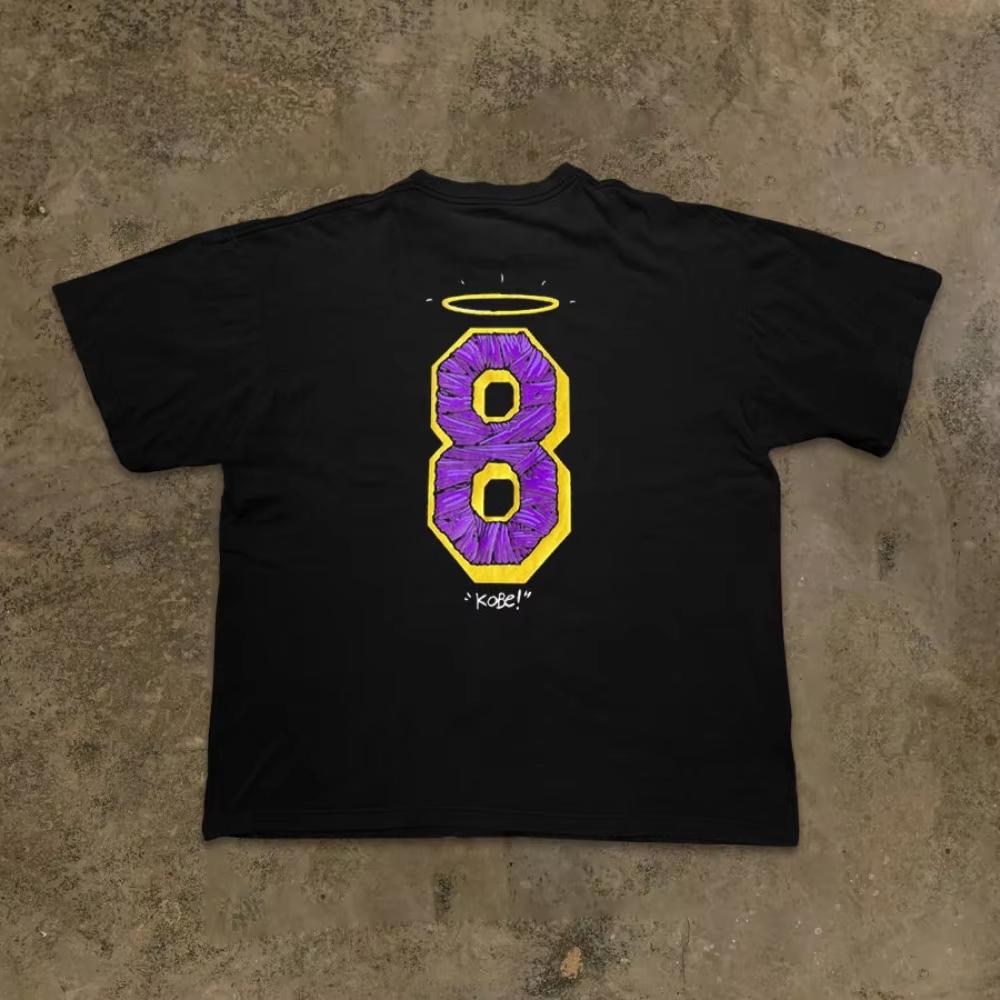Памятная футболка с коротким рукавом Digital 8 Bryant 'Черная Мамба' Красивая Футболка Баскетбол Уличная Модная Мужская Летняя Харадзюку