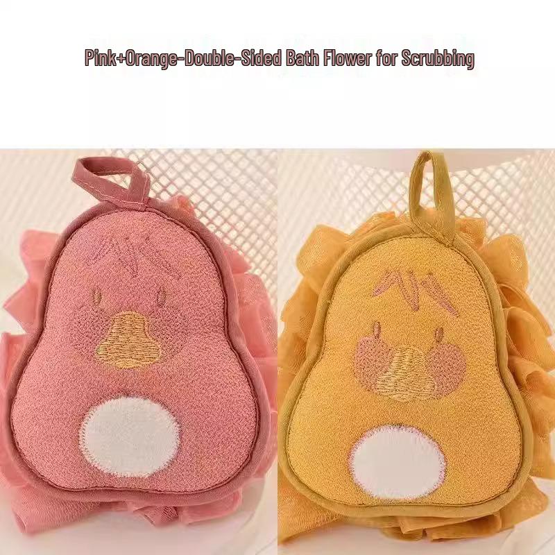 Двусторонняя отшелушивающая мочалка для тела в стиле принцессы с милой мочалкой-цветком