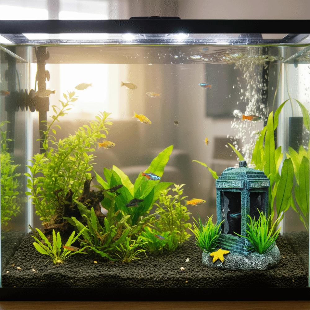 Simulation Fish Tank Decoration Resin Telephone Booth Decoration Home Aquarium