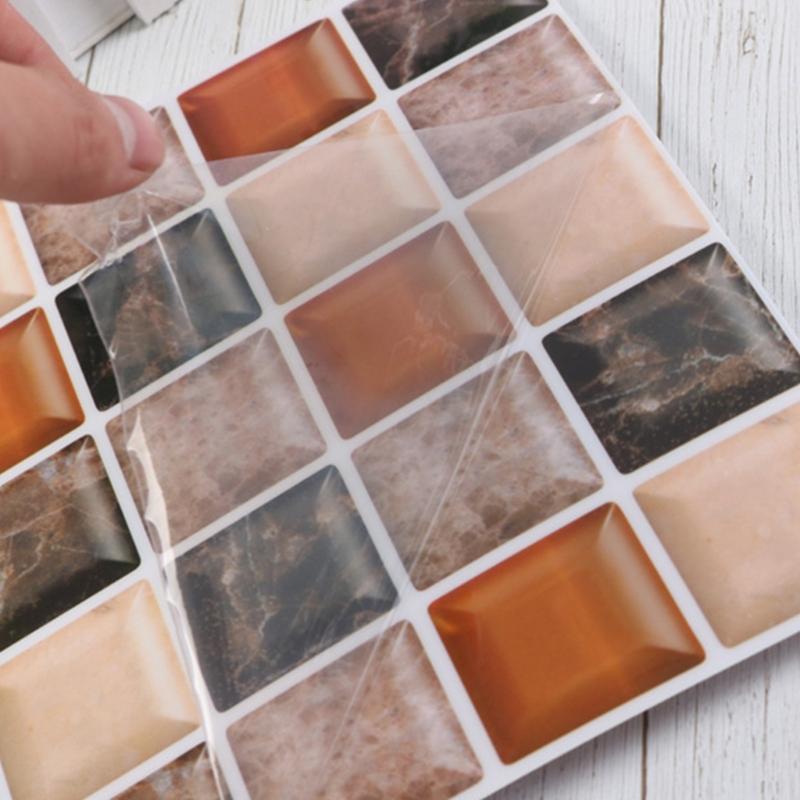 Настенная плитка Нескользящие ПВХ наклейки на пол 6 шт. Быстрая установка Наклейки для безопасности в ванной комнате Для влажных зон Стена над кухонной раковиной