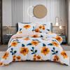 Floral Duvet Cover Flower Duvet Cover 3 Pieces Set 1 Orange Botanical Duvet Cover 2 Pillowcases Soft Blossom Plant Print Bedding