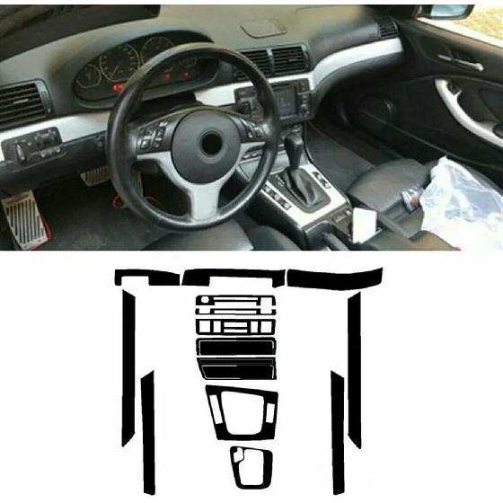 Молдинг салона автомобиля, отделочная полоса, совместимая с BMW- 3 серии/E46 1998-2005, наклейка из углеродного волокна на приборную панель, аксессуар для салона автомобиля