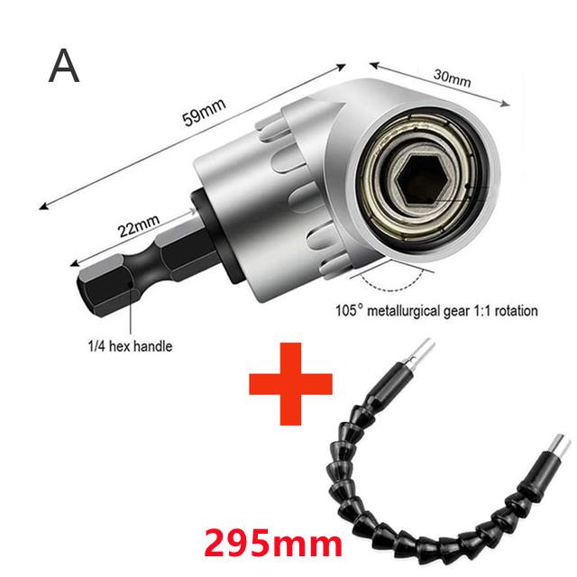 105 Degree Right Angle Drill Adapter Flexible Shaft Extension Bit for Screwdriver Hand Tools Magnetic Bit Socket Power for Drill