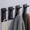 Towel Hooks Self Adhesive Bathroom Hooks 304 Stainless Steel Bathrobe Hooks Room Storage Hanger Strong Adhesion Stick Wall Hook