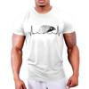 Hedgehog Heartbeat Print T Shirts Men Clothing Short Sleeve T-shirts Oversized Fashion Camiseta Male Black Tshirt Tops Tee Homme