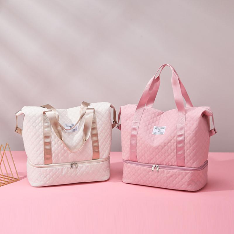 Women Travel Bag Fitness Rhomboid Storage Bag Travel Boarding Bag Men Lightweight Shoulder Luggage Bag