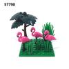 Small Particle Building Block Splicing Land Flying Animal Flamingo Flamingo 57798 Parts Ornament Toy
