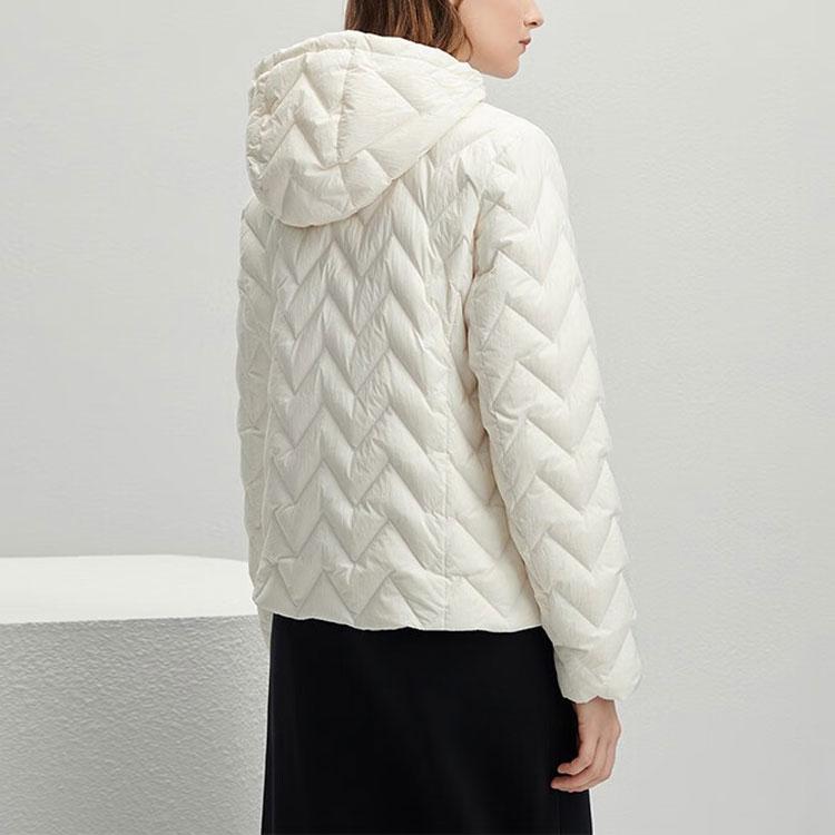 Fila Однотонная пуховая куртка с капюшоном на молнии Женская верхняя одежда Молочно-белый F11W341902F-IV