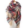 The Same Colorful Plaid Imitation Cashmere Large Square Scarf, a Women's Trend Scarf