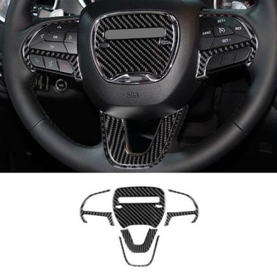 5 шт. Декоративная накладка на руль автомобиля из углеродного волокна для Dodge Charger 2015-