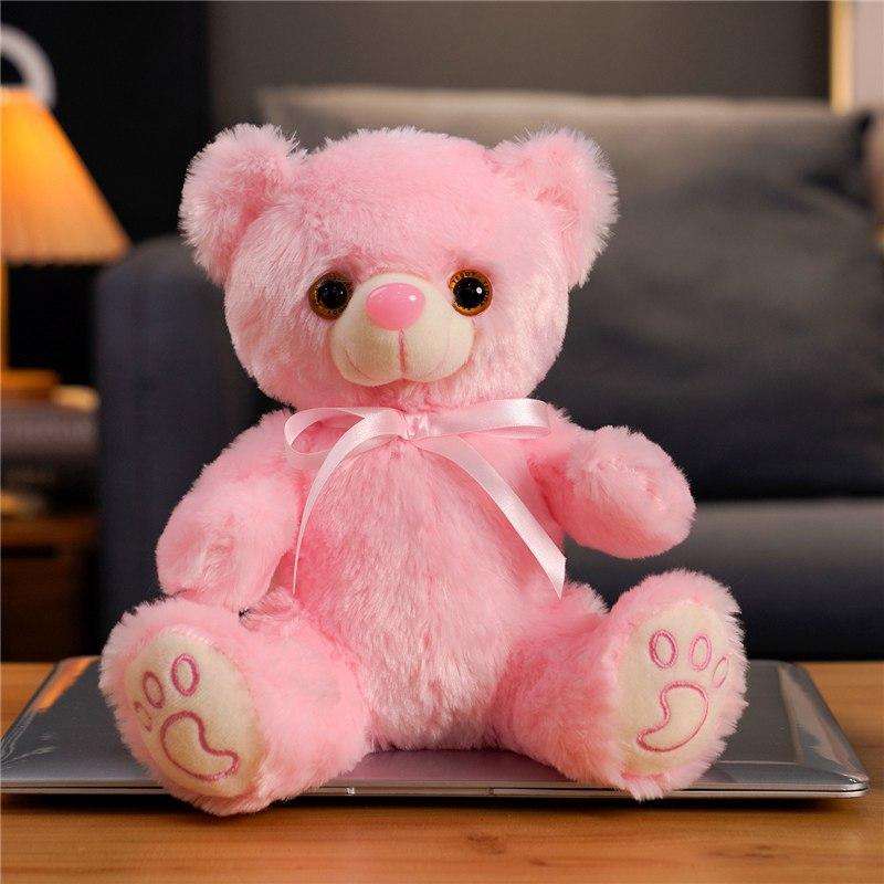 22CM Luminous Creative Light Up LED Teddy Bear Stuffed Animal Plush Toy Colorful Glowing Teddy Bear Christmas Gift for Kids