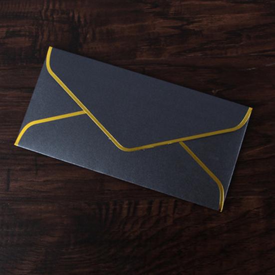 10 шт., конверт с золотой каймой, V-образный клапан, быстрая печать, винтажный роскошный офисный чек, письмо, рассылка, поздравление с днем ​​рождения, выпускной, свадебная вечеринка, приглашение