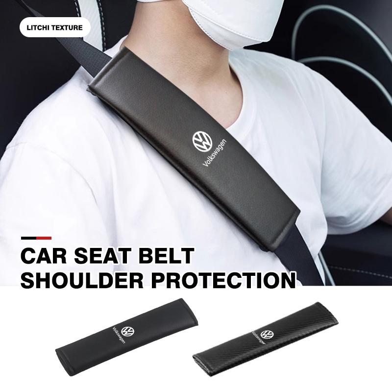 For Volkswagen VW Car Seat Belt Leather Safety Belt Shoulder Cover Protect Pad Golf 4 5 6 7 Polo Jetta Sagitar Magotan Passat B5 zj5