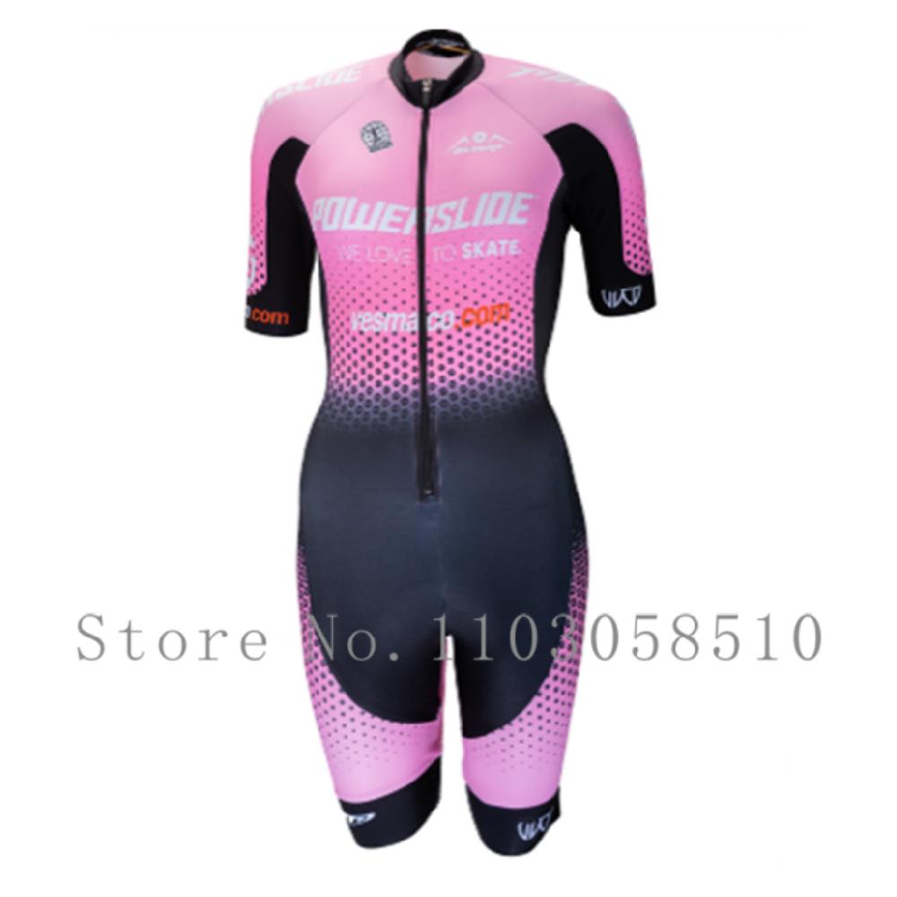 Powerslide Inline Костюм-комбинезон Команда Areo Speedsuit Летняя Мужская Одежда для Велосипеда Костюмы для Катания Ciclismo Pro Гоночная Одежда С коротким Рукавом