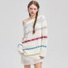 2025 Autumn Women Striped New Sweaters Knitting Basic Fashion O-Neck Style Loose Pullover Sweater
