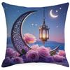 New Moon Chandelier Flowers Dreamy Folk Line Print Home Living Room Sofa Pillow Cover