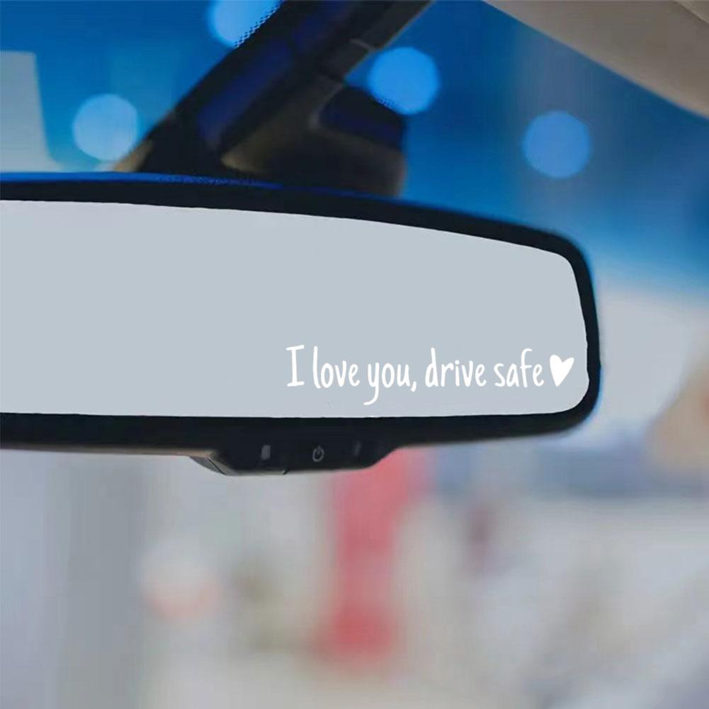 I Love You Driving Safe Mirror Sticker Rearview Mirror Gift Decal Accessories Window Driver Husband Gifts Car Vinyl H7U4