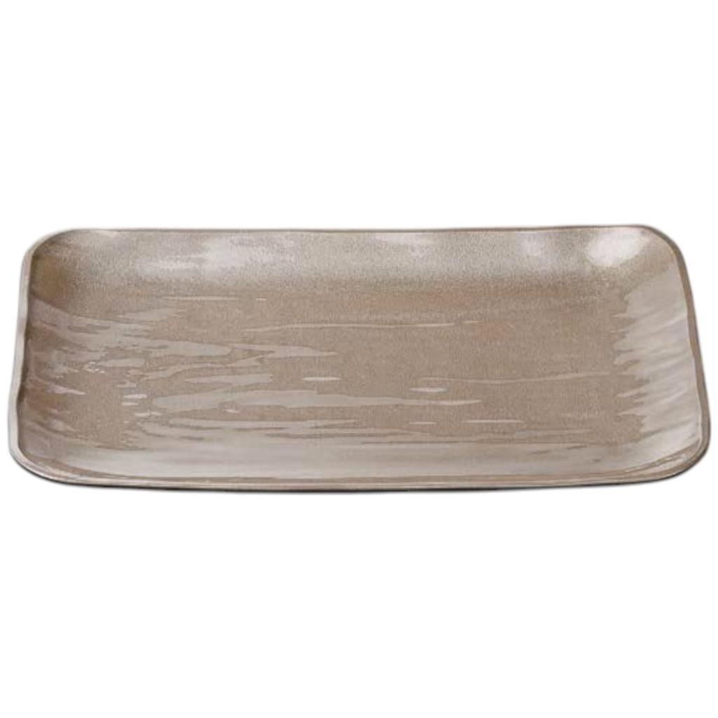 Premium Nigiri Sushi Long Rectangular Daiho Serving Champagne Gold with Black Made In Japan J-Kitchens Plate, 2-Shaku Plate, Lacquer,