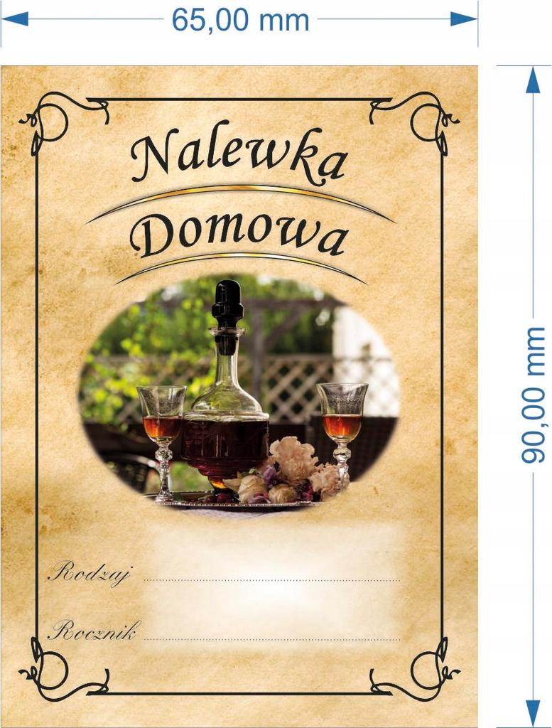10X Etykieta Naklejka Nalewka Nalewki Domowe Gustowna Na Alkohol Butelki
