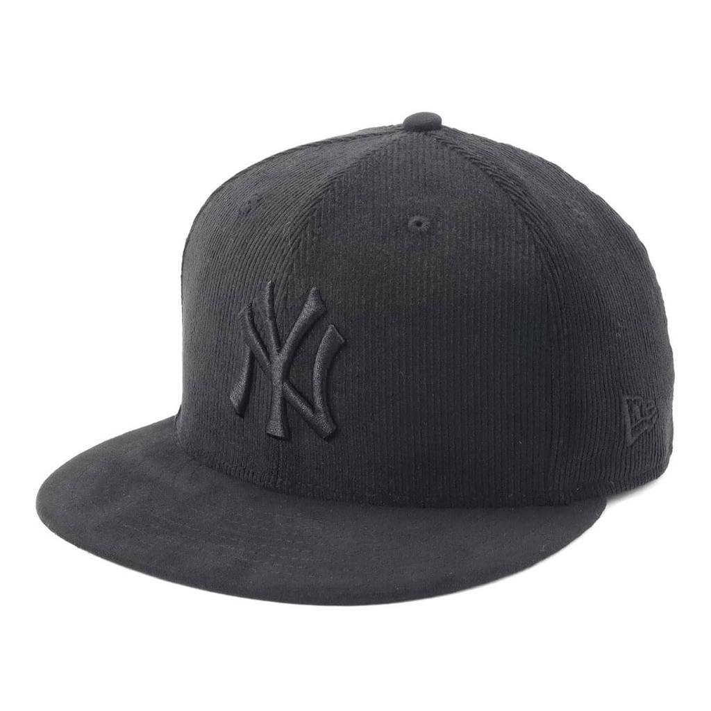 New Era 59FIFTY Cap MLB New York Yankees NY Black Micro Corduroy Tonal Color ONSPOTZ Exclusive and 5950 Straight Flat Visor Perfect for Spring and