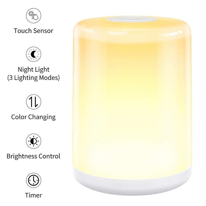 Перезаряжаемый интеллектуальный сенсорный ночник с индукционным диммером, интеллектуальная переносная лампа у кровати с возможностью регулировки яркости RGB, изменение цвета