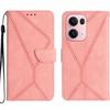 For Oppo Reno13 Pro 5G Case Skin Touch Lines Imprinted PU Leather Flip Phone Cover
