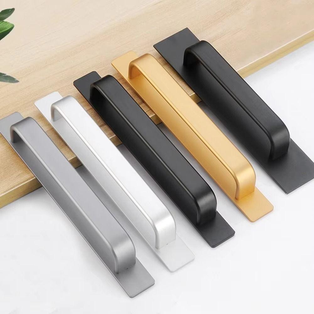 New Aluminium Alloy Door Handle Hardware Self-Adhesive Door Knob Pull Modern Door Handlebar Cabinet