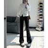 Personalized Casual Micro-pull Jeans Spring and Autumn New High-waisted and Thin Fashion Horseshoe Micro-flared Jeans