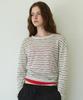 ROLAROLA Sheer Long Sleeve Stripe Top Gray