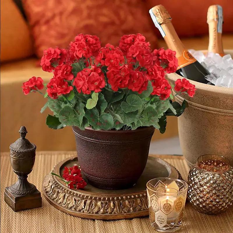 1/5pcs Artificial Plant Silk Begonia Flower Outdoor garden arch UV protection Wedding bride Home bonsai Christmas party Diy gift