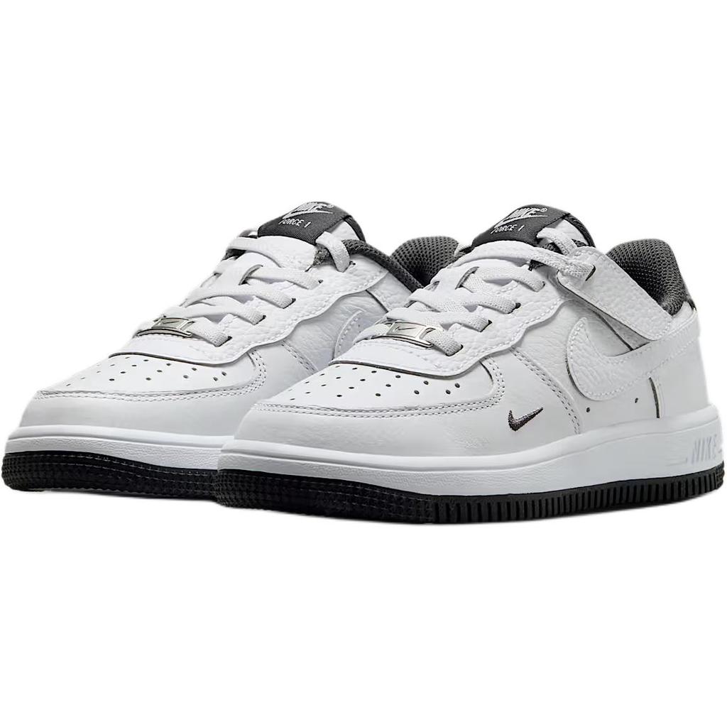 Nike Force 1 Low LV8 Легко надевать Удобные Нескользящие Прочные Низкие Детские Кеды для Скейтбординга Детские кроссовки Белые HJ6785-100