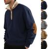 New Sweater Retro Stand-up Collar Semi-open Placket Men's Long-sleeved Casual Sports Sweater
