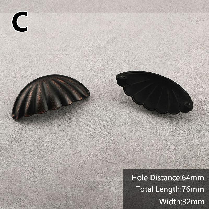 1PC Hardware Antique Brass Shell Knob Cabinet Pulls Cupboard Door Handle Home Decor Desk Drawer