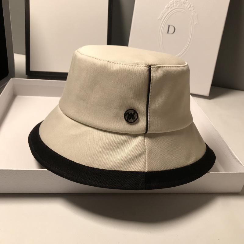 Японская дизайнерская черно-белая рыбацкая шляпа с вышивкой, женская корейская модная универсальная шляпа-ведро, шляпа-тазик, солнцезащитная шляпа