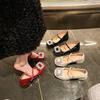 Temperament Single Shoes with Skirts Women's Evening Breeze Gentle Shoes Spring 2024 New Fashionable Versatile High-heeled Mary Jane Shoes