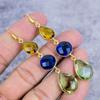 Peridot, Blue Topaz Gemstone 925 Sterling Silver Jewelry Earring 2.99" M-2648