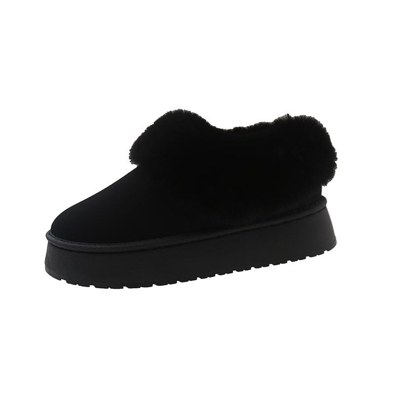 Низкие и плюшевые толстые теплые зимние сапоги, ботинки на одну ногу, зимние короткие сапоги, хлопковая обувь