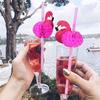 Flamingo Pineapple Drinking Straws Hawaiian Beach Tropical Birthday Party Decoration Summer Pool Party Wedding Supplies