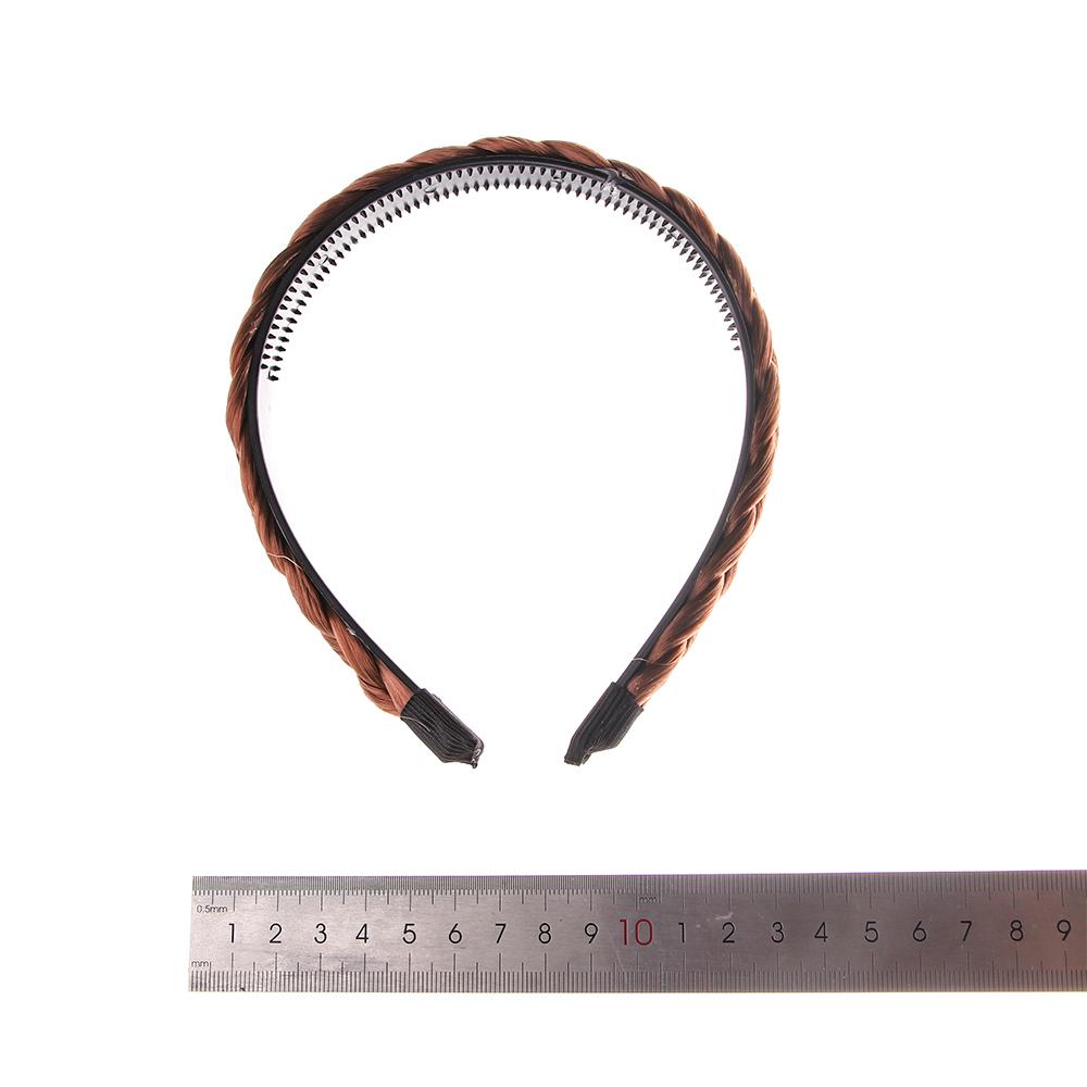 Эластичный головной убор Ободок для головы Повязка на голову с вплетенными прядями парика Резинки для волос Плетеная повязка на голову Синтетический парик