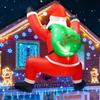Рождественские надувные фигуры 6 футов для крыши, уличные украшения, лазающие Санты, забавная подвесная надувная фигура Санты с мешком подарков для оконных карнизов