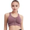 Bra Front Zipper Closure Solid Color Vest Type Hollow Out Back Adjustable Shockproof