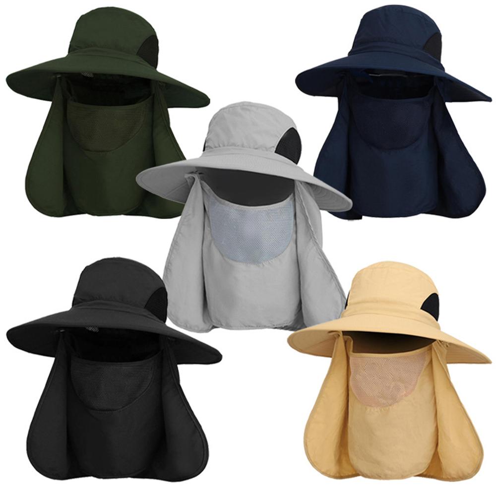 Outdoor UV Protection Sun Hat Fishing Hat with Face Cover and Neck Flap for Men and Women Hiking Climbing Gardening